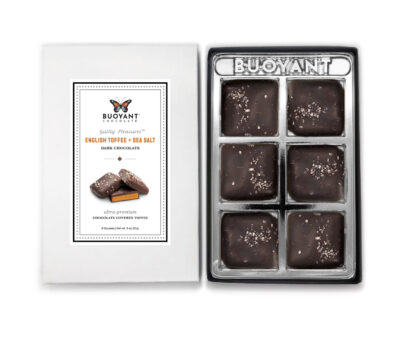 Bouyant English Toffee + Sea Salt - Dark Chocolate Squar