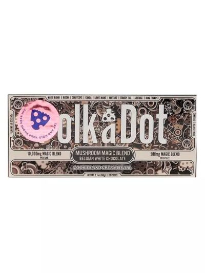 Polkadot cookies & cream swirl magic mushroom chocolate bar | 10000mg Blend